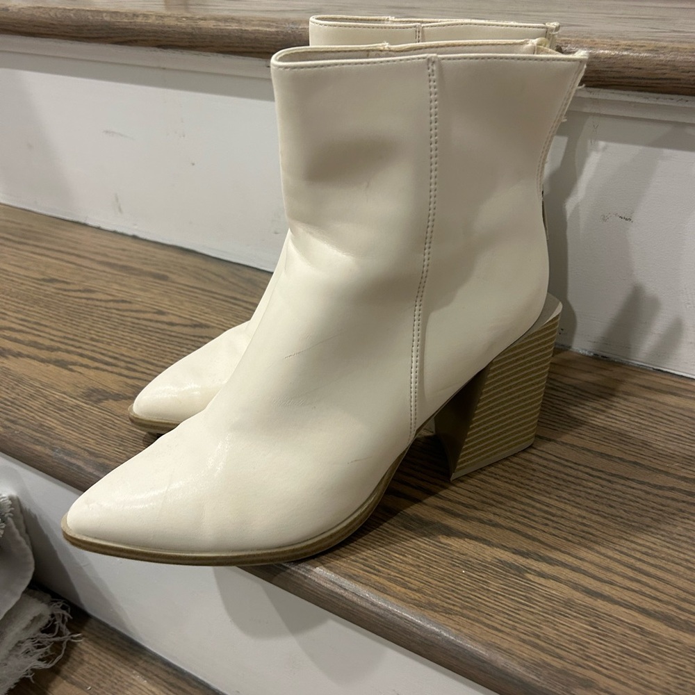 White Heeled Booties